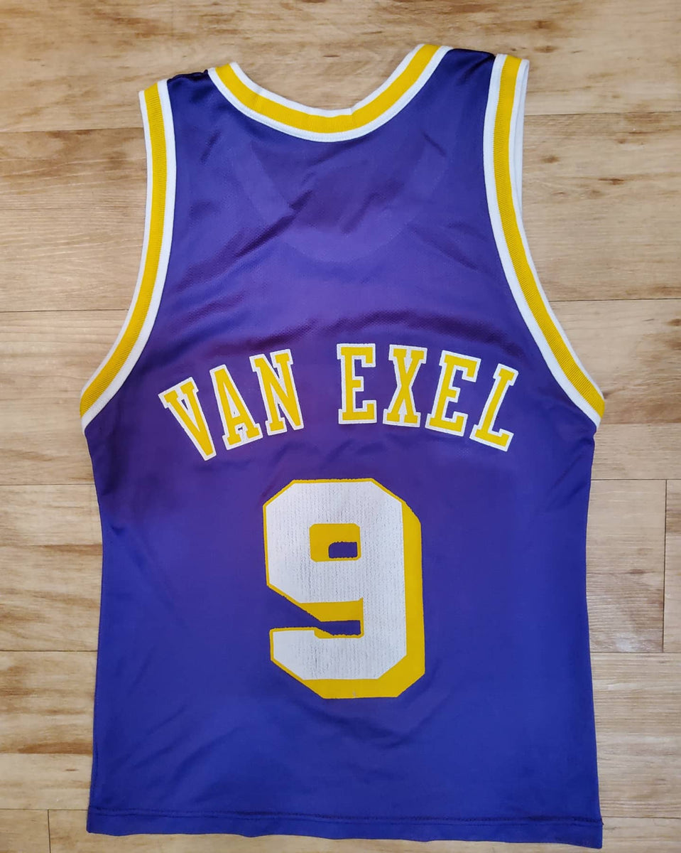 Vtg Rare NBA Los Angeles Lakers #9 Van Exel Authentic Champion Jersey. Size  40