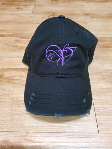 FV87 Purple Logo Distressed Dad Hat