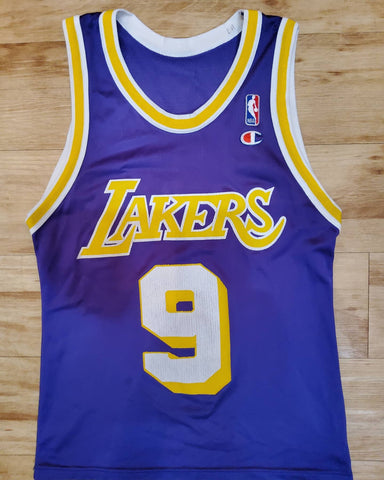 Champion LA Lakers Purple/Gold/White Nick Van Exel Jersey